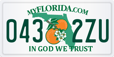 FL license plate 0432ZU