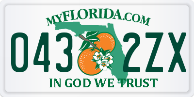 FL license plate 0432ZX