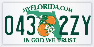 FL license plate 0432ZY