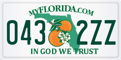 FL license plate 0432ZZ
