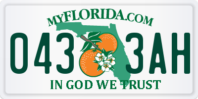 FL license plate 0433AH