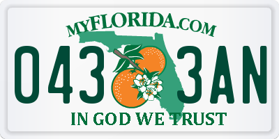 FL license plate 0433AN