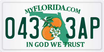 FL license plate 0433AP