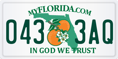 FL license plate 0433AQ