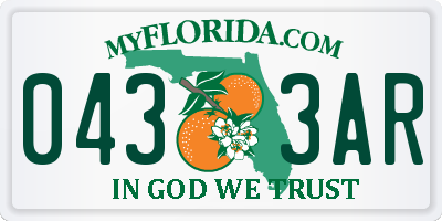 FL license plate 0433AR