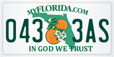 FL license plate 0433AS