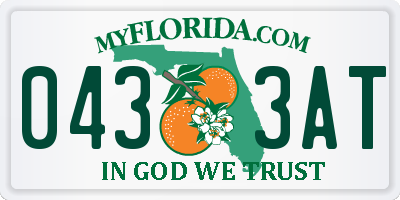 FL license plate 0433AT