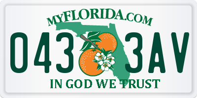 FL license plate 0433AV
