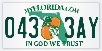 FL license plate 0433AY