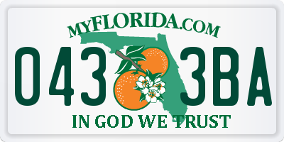 FL license plate 0433BA