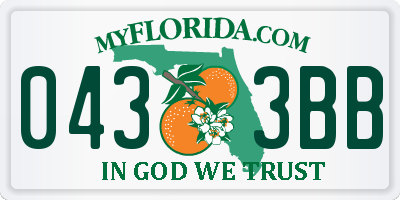 FL license plate 0433BB