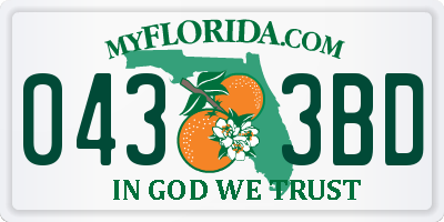 FL license plate 0433BD