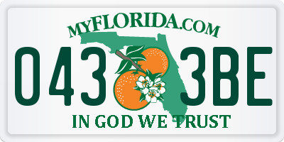 FL license plate 0433BE