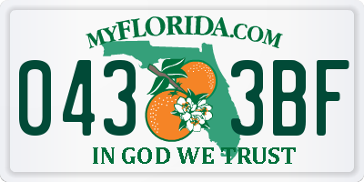 FL license plate 0433BF
