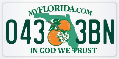 FL license plate 0433BN