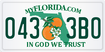 FL license plate 0433BO