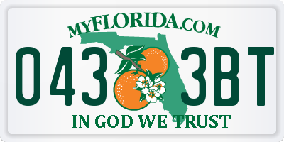 FL license plate 0433BT