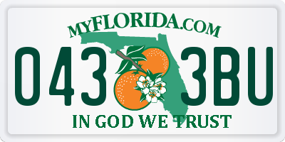 FL license plate 0433BU