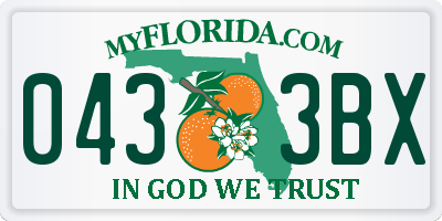 FL license plate 0433BX