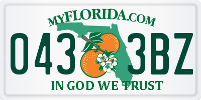 FL license plate 0433BZ