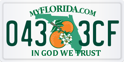 FL license plate 0433CF