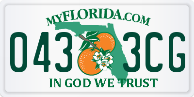 FL license plate 0433CG