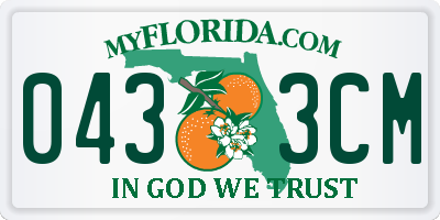 FL license plate 0433CM