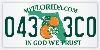 FL license plate 0433CO
