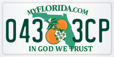 FL license plate 0433CP