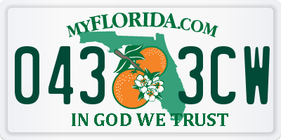 FL license plate 0433CW