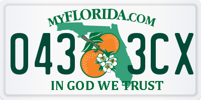 FL license plate 0433CX