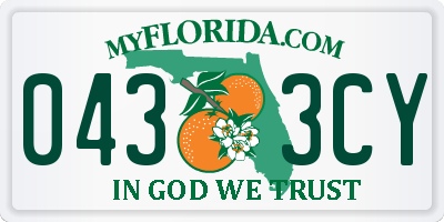 FL license plate 0433CY