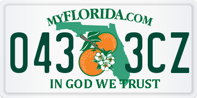 FL license plate 0433CZ
