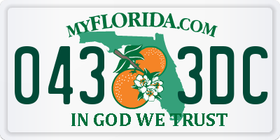 FL license plate 0433DC