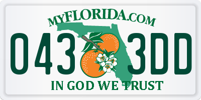FL license plate 0433DD