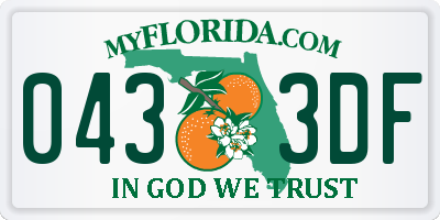 FL license plate 0433DF