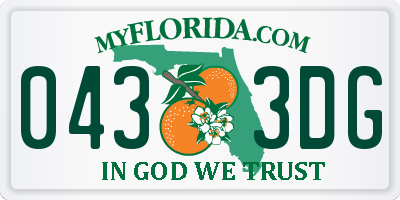 FL license plate 0433DG