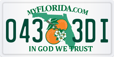 FL license plate 0433DI