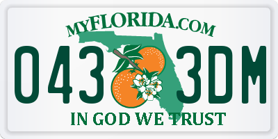 FL license plate 0433DM