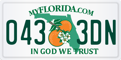 FL license plate 0433DN