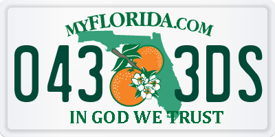 FL license plate 0433DS