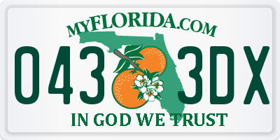 FL license plate 0433DX