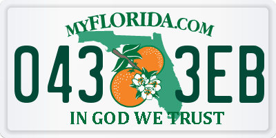 FL license plate 0433EB