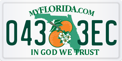 FL license plate 0433EC