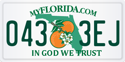 FL license plate 0433EJ