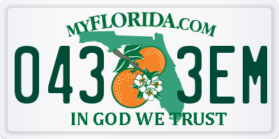 FL license plate 0433EM