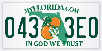 FL license plate 0433EO