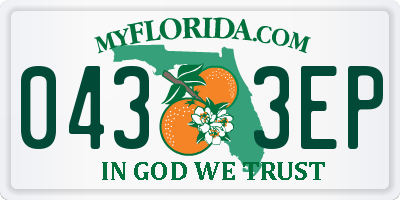 FL license plate 0433EP