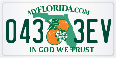 FL license plate 0433EV