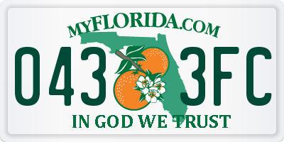 FL license plate 0433FC